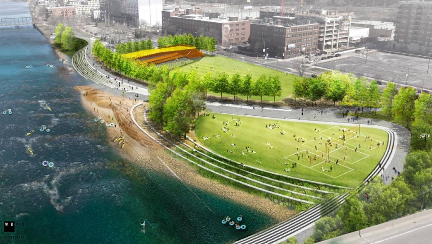 Artistic rendering of the Grand River Revitalization project